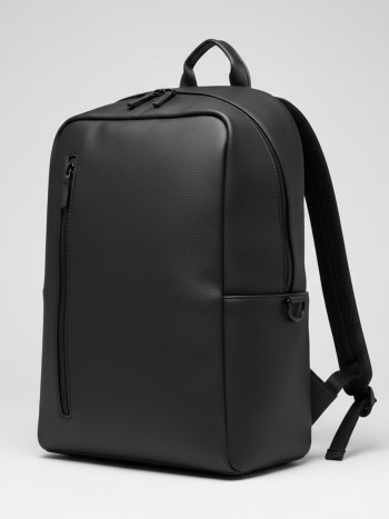 black leather backpack