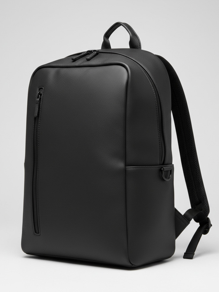 black leather backpack